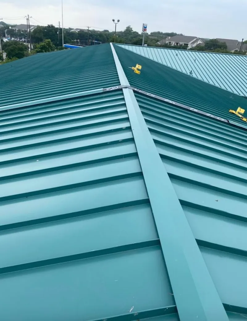 Green commercial metal roof ridge and valley for Metal Roof Repair in Cortlandville
